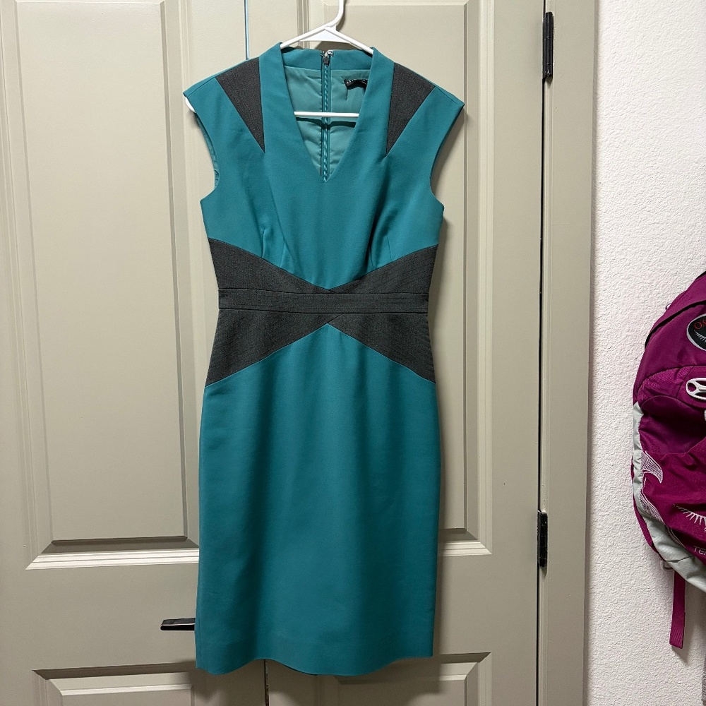 Antonio Melani Teal Colorblock Sheath Dress Size 2